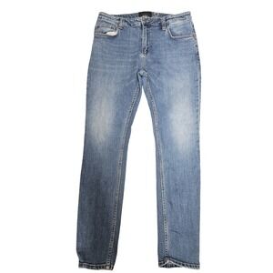 Rolla's Jeans Mens 34x32 Blue Stinger Skinny Fit Distressed Stretch Denim Pants